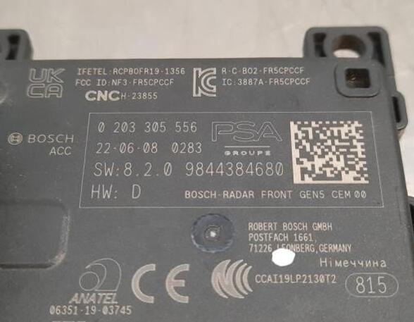 Radar sensor PEUGEOT 408 II (FP_, F3_)