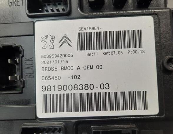 Control unit central electric (BCM) PEUGEOT 3008 SUV (MC_, MR_, MJ_, M4_)