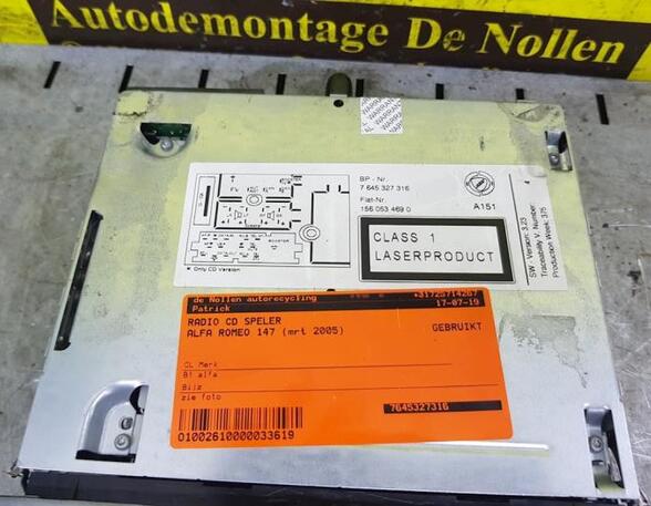 CD-Radio Alfa Romeo 147 937 7645327316 P11797779