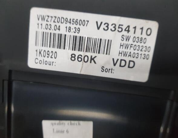 P16054239 Drehzahlmesser VW Golf V (1K) 1K0920860K
