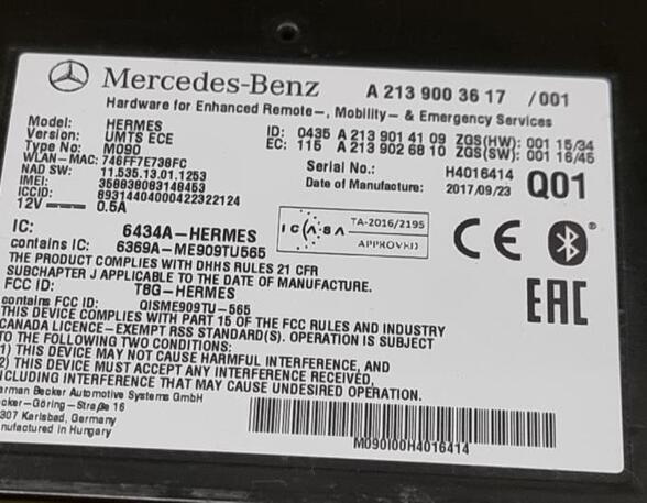 Control unit Bluetotoh MERCEDES-BENZ C-Klasse (W205)