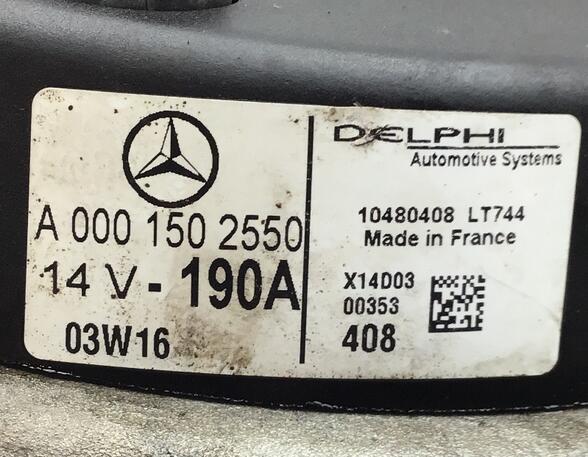 358916 Lichtmaschine MERCEDES-BENZ C-Klasse T-Modell (S203) A0001502550