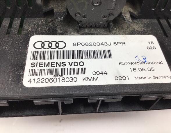 Air Conditioning Control Unit AUDI A3 (8P1), AUDI A3 Sportback (8PA)