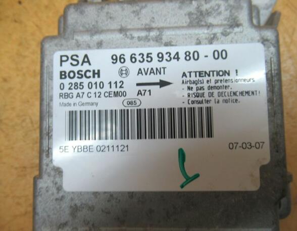 Airbag Control Unit PEUGEOT 207 (WA, WC)