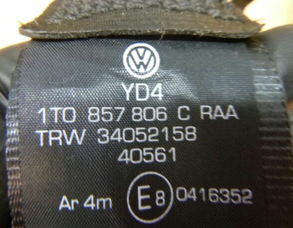 Safety Belts VW Touran (1T1, 1T2)