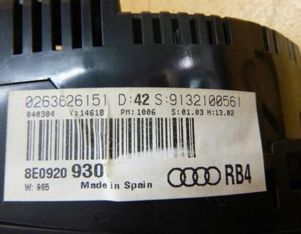 Kombiinstrument Tacho  AUDI A4 AVANT (8E5  B6) 1.9 TDI 96 KW