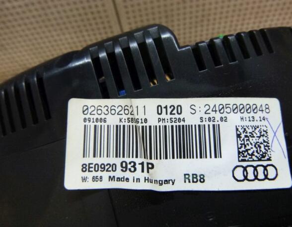 Speedometer AUDI A4 Avant (8ED, B7)