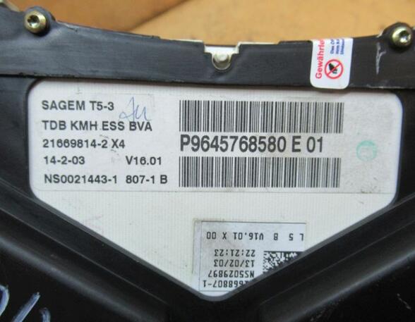 Speedometer PEUGEOT 307 Break (3E), PEUGEOT 307 SW (3H)