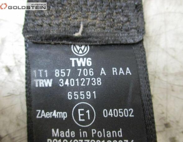 Safety Belts VW Touran (1T1, 1T2)