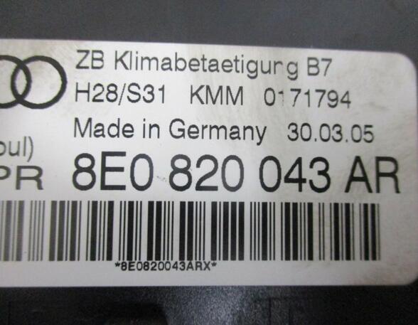 Bedienelement Klimaanlage Klimabedienteil  AUDI A4 (8EC  B7) 2.0 TFSI 147 KW