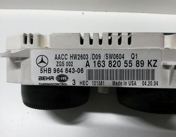 Air Conditioning Control Unit MERCEDES-BENZ M-CLASS (W163)