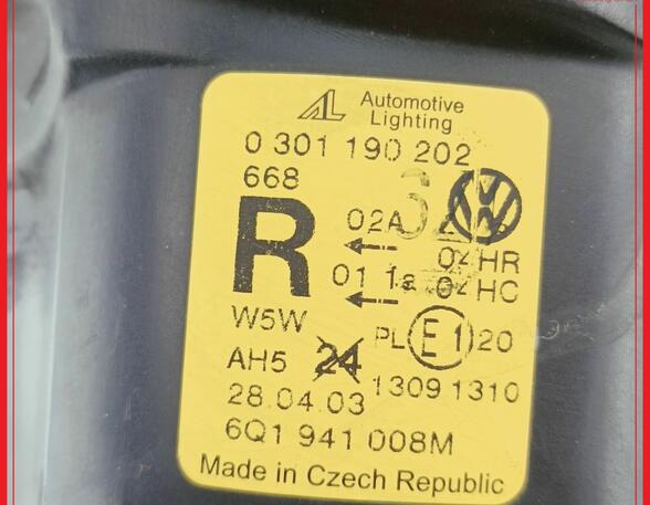 Hauptscheinwerfer rechts  VW POLO (9N_) 1.2 40 KW