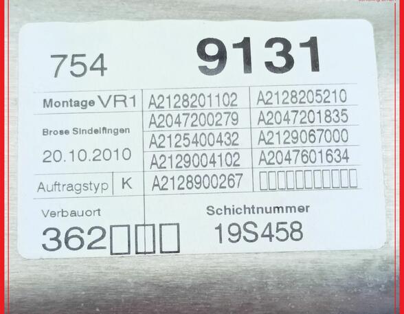 Motor Fensterheber rechts vorn Türblech MERCEDES E-KLASSE KOMBI W212 E200 CDI 100 KW