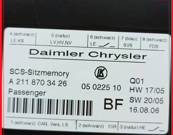 Steuergerät Sitzmemory V.R MERCEDES BENZ C-KLASSE KOMBI W203 C320 CDI 165 KW