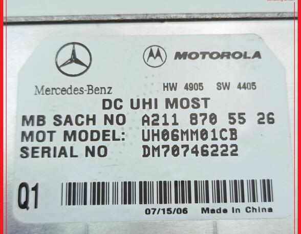 Steuergerät Bluetooth Telefon MERCEDES BENZ C-KLASSE KOMBI W203 C320 CDI 165 KW