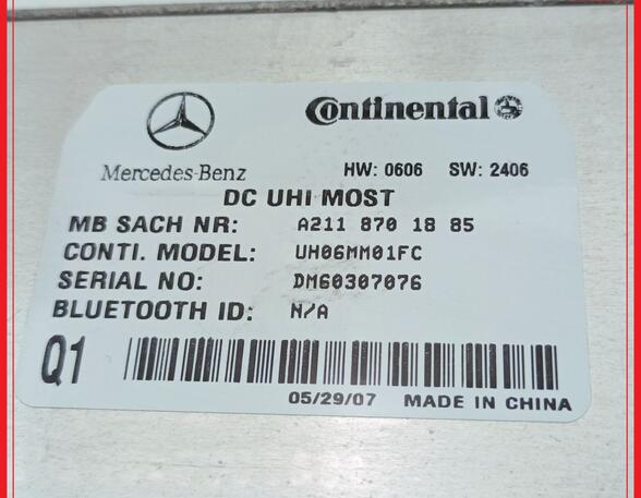 Steuergerät Bluetooth MERCEDES BENZ CLK C209 280 170 KW