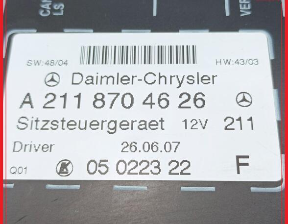 Steuergerät Sitz Vorne Links MERCEDES BENZ CLK C209 280 170 KW