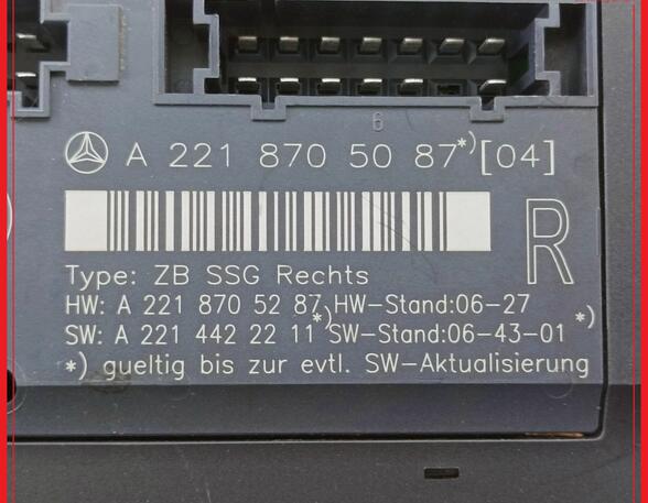 Steuergerät Sitzverstellung rechts MERCEDES BENZ S-KLASSE W221 S320 CDI 173 KW