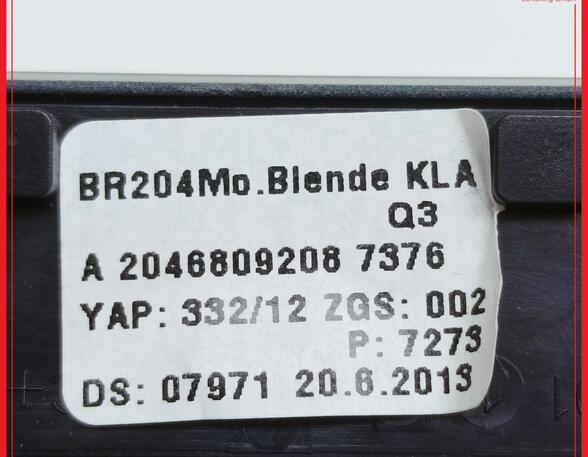 Abdeckung Blende MERCEDES BENZ C-KLASSE W204 C180 CGI 115 KW