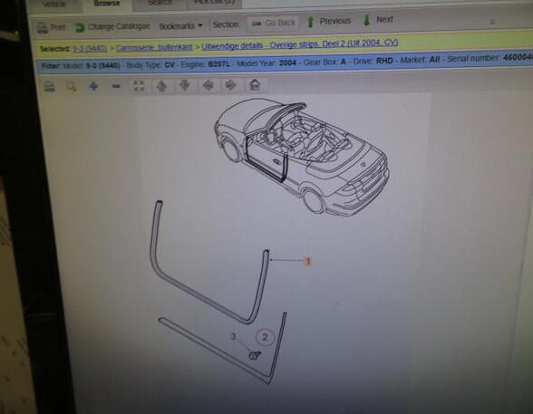 Door Seal SAAB 9-3 Convertible (YS3F)