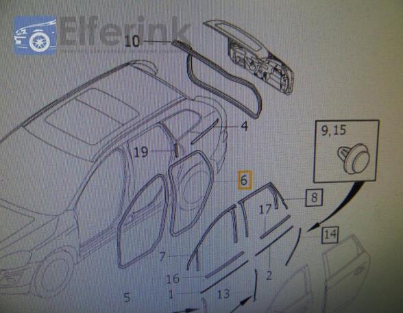 Türgummi rechts hinten Volvo XC60 I 156 31424325 P5614512