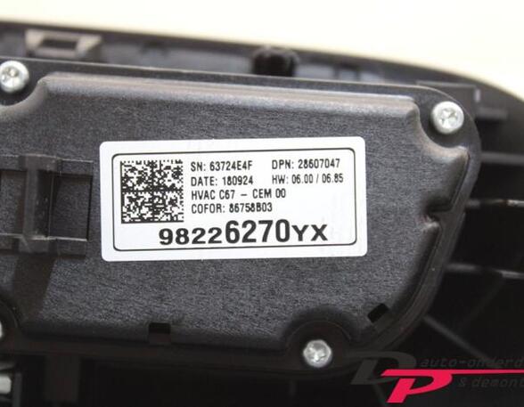 Heating & Ventilation Control Assembly OPEL Crossland X (P17, P2QO)