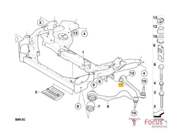 Querlenker links vorne BMW 1er E81 6082T6 P14432252