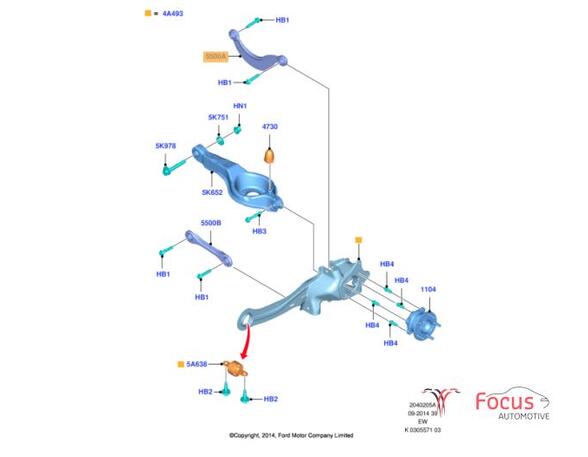 Draagarm wielophanging FORD FOCUS III