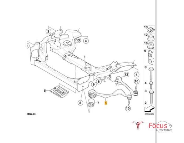 Querlenker rechts vorne BMW 1er E81 AW6082 P14432269