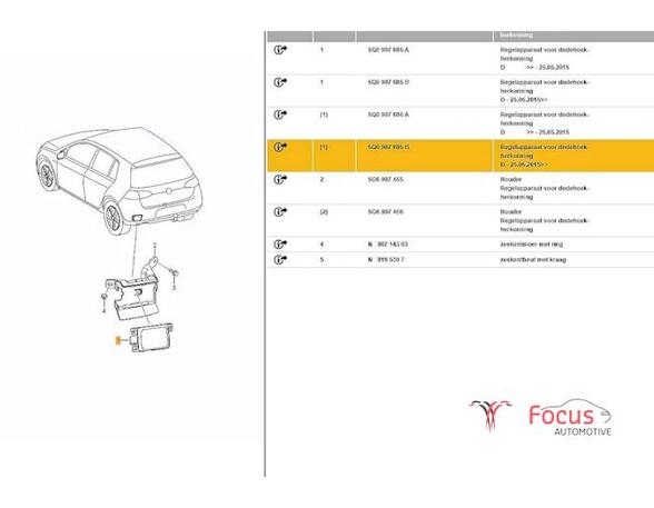 Sensor traject VW Golf VII (5G1, BE1, BE2, BQ1)