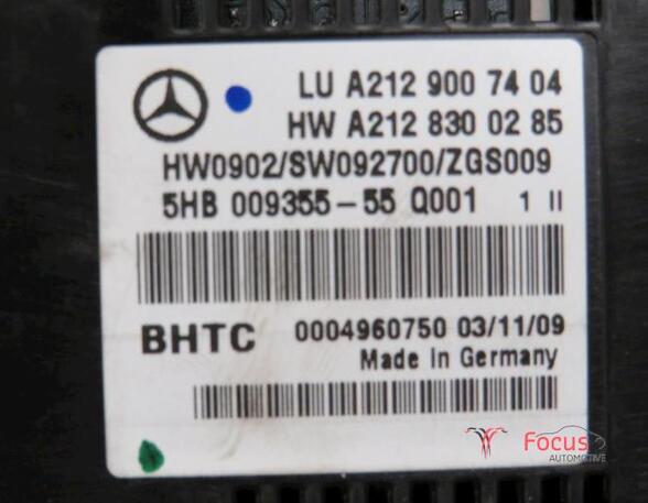 Heating & Ventilation Control Assembly MERCEDES-BENZ E-Klasse (W212)