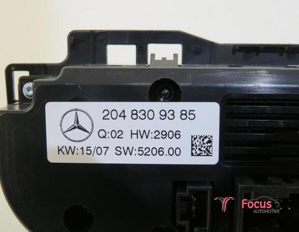 Heating & Ventilation Control Assembly MERCEDES-BENZ C-Klasse (W204), MERCEDES-BENZ C-Klasse T-Model (S204)