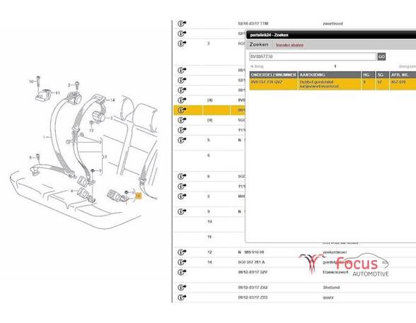 Buckle autogordel VW Golf VII (5G1, BE1, BE2, BQ1)