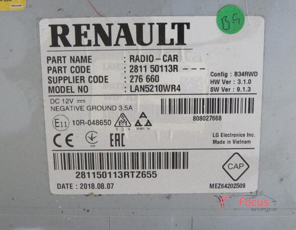 Navigation System RENAULT Captur I (H5, J5), RENAULT Clio IV (BH)