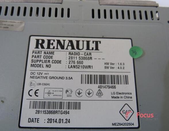 Autonavigatiesysteem RENAULT CLIO IV (BH_), RENAULT CAPTUR I (J5_, H5_), RENAULT CLIO III (BR0/1, CR0/1)