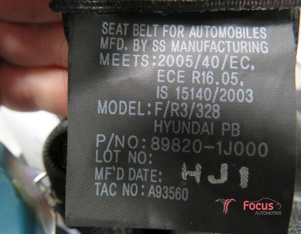 Safety Belts HYUNDAI i20 (PB, PBT)