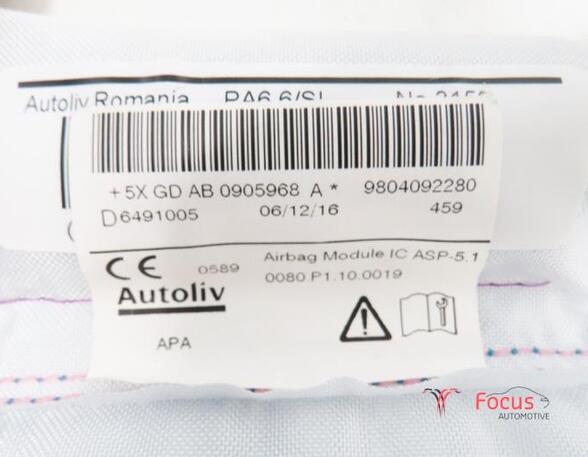 Roof Airbag PEUGEOT 208 I (CA_, CC_)