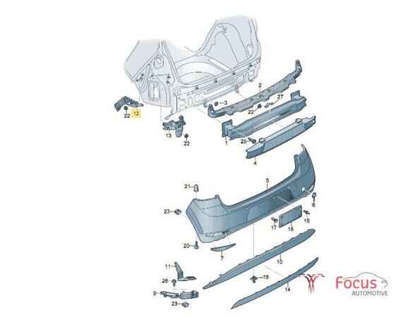 Bumper Mounting VW Golf VII (5G1, BE1, BE2, BQ1)