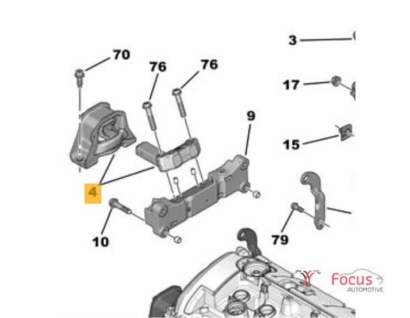 Lagerbok motorophanging PEUGEOT 208 I (CA, CC)