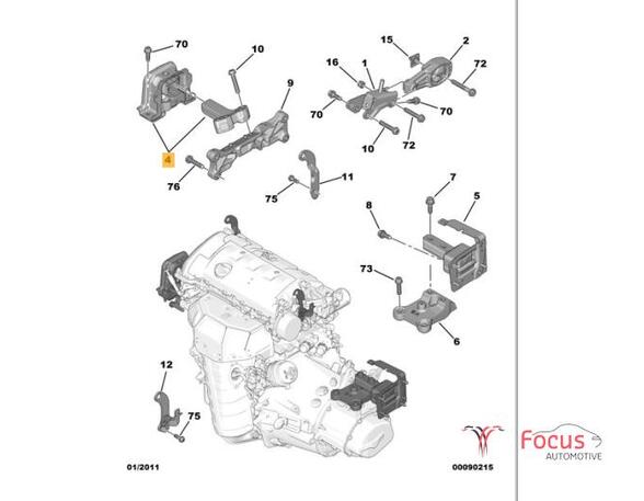 Lagerbock für Motoraufhängung Citroen C3 Picasso SH 9681706580 P14273955