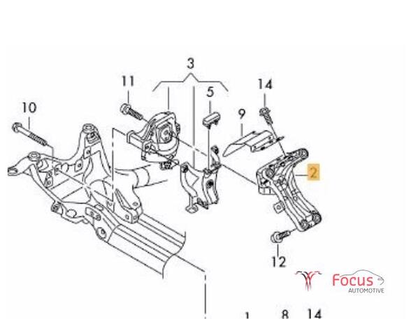 P10625122 Lagerbock für Motoraufhängung AUDI Q5 (8R) 8K0199308BH