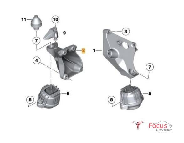 Lagerbok motorophanging BMW 3 (F30, F80)