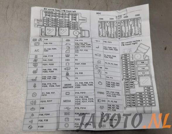 Fuse Box TOYOTA SUPRA (DB_)