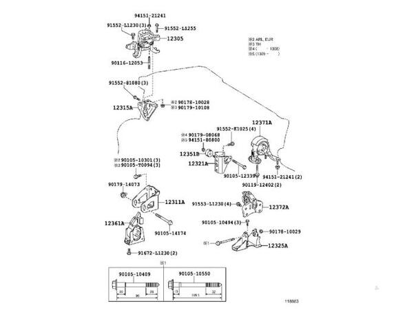 Manual Transmission Mount TOYOTA PRIUS (_W3_)