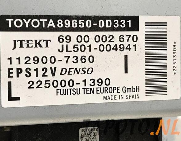 Control unit for power steering TOYOTA YARIS (_P13_)