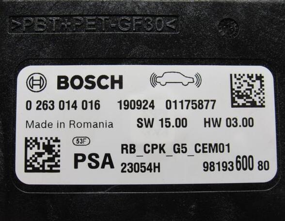 Regeleenheid park distance control PEUGEOT 5008 II (M4, MC, MJ, MR)