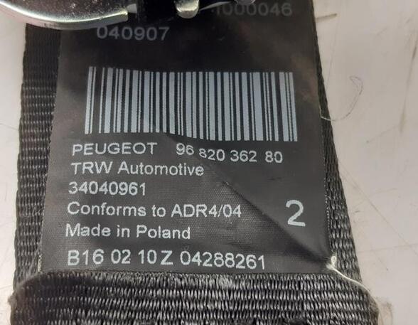 Safety Belts PEUGEOT 3008 MPV (0U_), PEUGEOT 3008 SUV (MC_, MR_, MJ_, M4_)