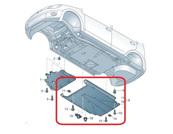 Bodem Beschermplaat SKODA E-CITIGO (NE1), SKODA CITIGO (NF1)