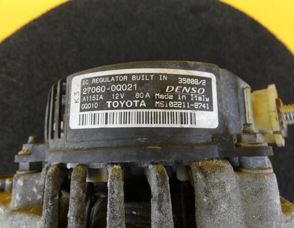 Lichtmaschine 27060-0Q021 80A Aygo 1,0 50kw Toyota Aygo Lim. (Typ:VGB10/WNB10) Aygo