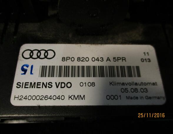 Heizungsbetätigung A3 8P 8P0820043A Audi A3/S3  (Typ:8P) A3